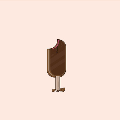 ice cream stick animasi character design face flat flat design illustration indonesia logo ui