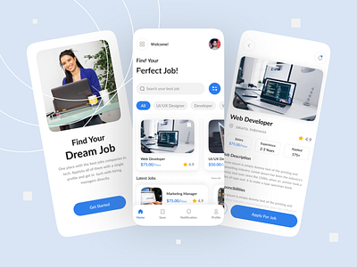 Job Finder Mobile App android android app android app design app design ios ios app ios app design job finder app job finder mobile app mobile app mobile app design mobile app ui design mobile design mobile uiux trendy design ui ui design ux uiux