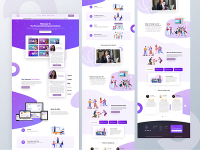 Personal Development School Homepage about us agency landing page contact us header hero section homepage how it works illustration landing page modern 2022 personal development school servies section testimonial trend 2022 ui ux design uiuxdesign website website 2022