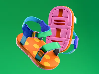 SANDALIAS 3d c4d character illustration octane render