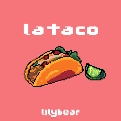 Taco pixel art design illustration logo