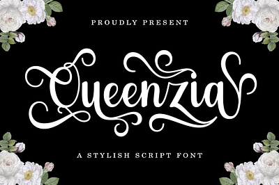 Queenzia - Stylish Script Font branding calligraphy design font illustration logo type design typeface typography