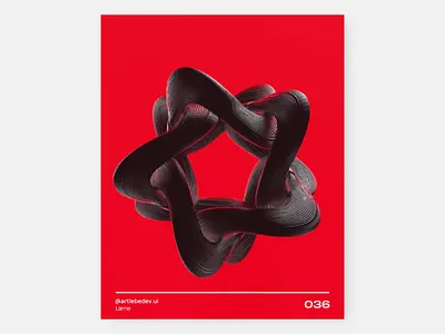 Larne, 036 3d 3d art 3d motion abstract animation black daily poster design figma illustration motion motion graphics nft art poster red ui uidesign uiux ux webdesign