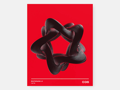 Larne, 036 3d 3d art 3d motion abstract animation black daily poster design figma illustration motion motion graphics nft art poster red ui uidesign uiux ux webdesign