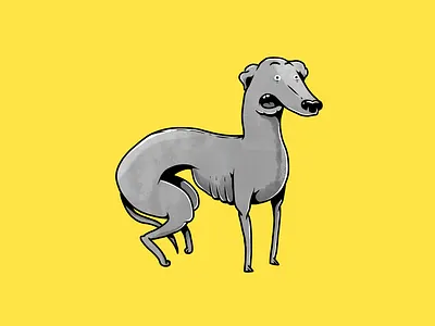 Italian Greyhound characters dog dogs greyhound illustration monochrome pet pets