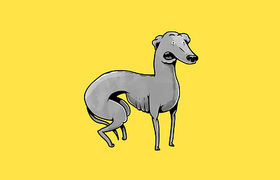 Italian Greyhound characters dog dogs greyhound illustration monochrome pet pets