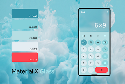 Calculator - Material X Glass app calculator design glass glassmorphism material material you ux