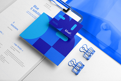 Blue 5 Solutions Brand Identity brand branding design identity illustration logo mockup psd showcase template