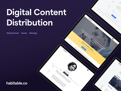 Digital Content Distribution UX/UI article design blockchain content distribution cx digital content media post user profile uxui web design