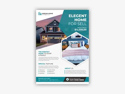 Real Estate Flyer Template branding graphic design newspaper photoshop