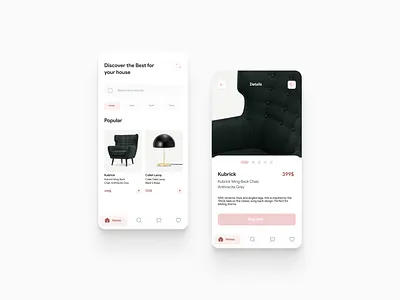 Inspiration home Furniture app app clean deco decor ecomerce furniture furniture app graphic design home inspiration logo minimal mobile mobileui product trend ux