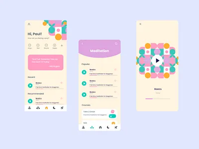 Wellness and meditation App app design health meditation mental health mobile ui ux wellness yoga