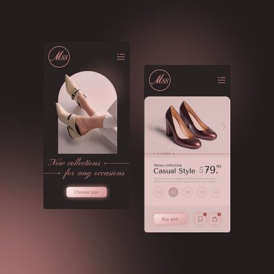 ui & ux design concept of the female shoes branding design dribble figma illustration logo typography ui ux web design web developer