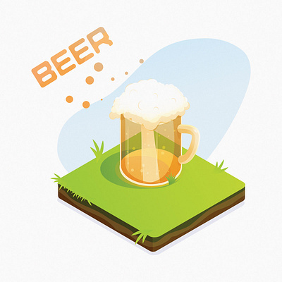 Beer isometric beer design illustration isometric vector