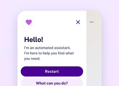 Hello menu redesign ui ux virtual assistant welcome