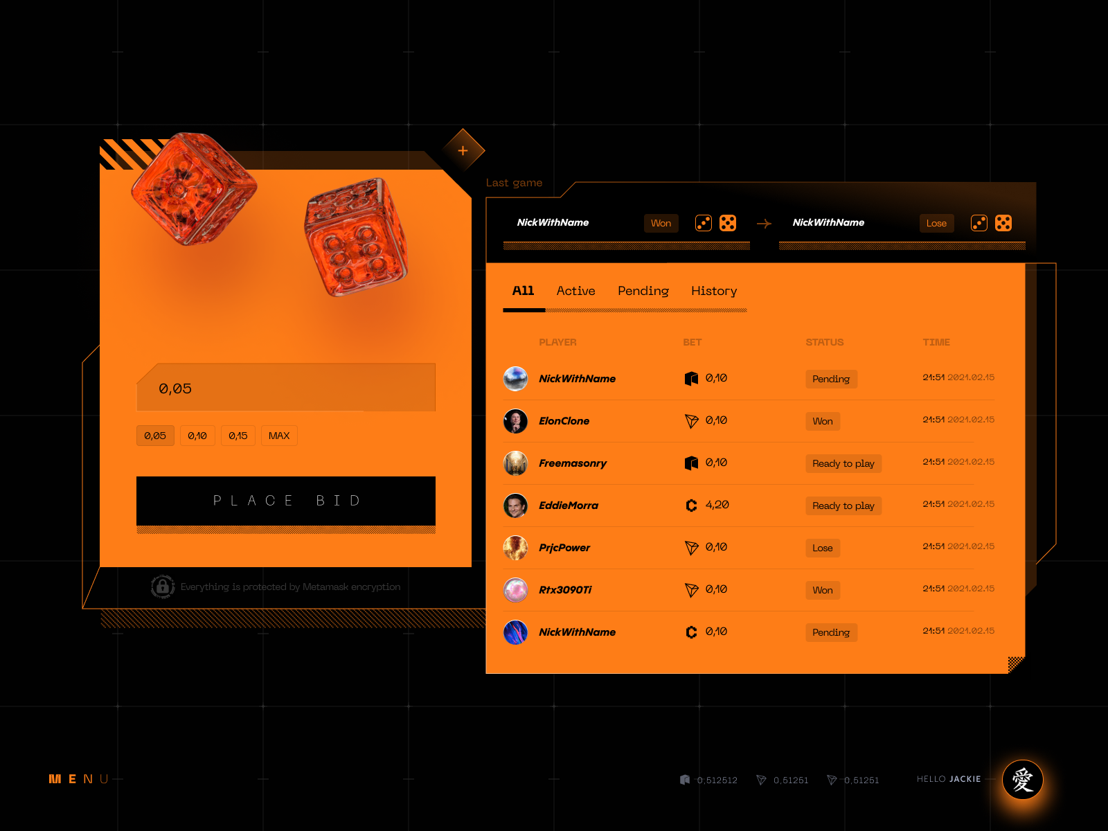 Example of Crypto Exchange Dex/Cex UI/UX