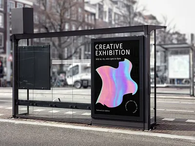 Poster illustration art design gradient illustration poster typography vector