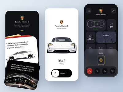Porsche App Design Concept android app app car application clean design experience design interface interface design ios minimal minimalist mobile mobile design mobile ui design porsche ui ui design ui ux design ux