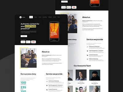 Minima Landing Page agency black clean design freebies landing landing page minimalist ui web website white