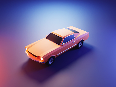 1965 Mustang Tutorial 3d 3d car blender car tutorial illustration low poly car lowpoly mustang render