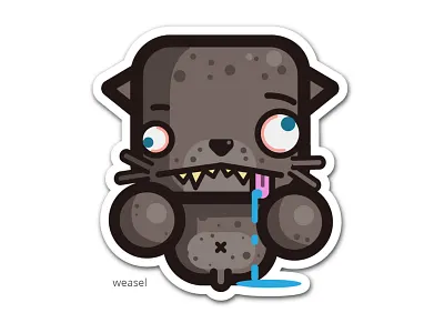 simple weasel character design fanart funky illustration kawaii kirpluk logo simple vector