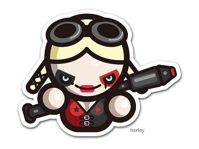 simple harley adobe adobeillustrator cartoon character dc dc comic design fanart funky illustration kirpluk logo movie simple suicidesquad vector