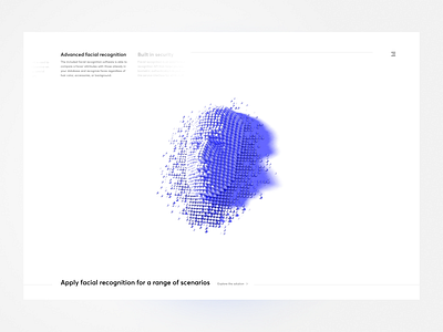 Facial Recognition Technology Website clean face facial facial recognition graphic design header hero header home page illustration interaction design jak minimal uxdesign website website design