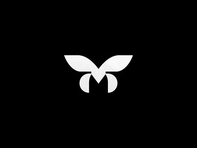 Moth animal black fly icon insect letter logo m monogram moth nature shape simple symbol wing
