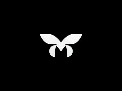 Moth animal black fly icon insect letter logo m monogram moth nature shape simple symbol wing