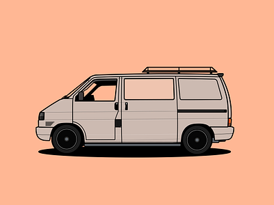 T4 camper campervan illustration line drawing t4 van vector vehicle vector volkswagen volkswagen t4 vw