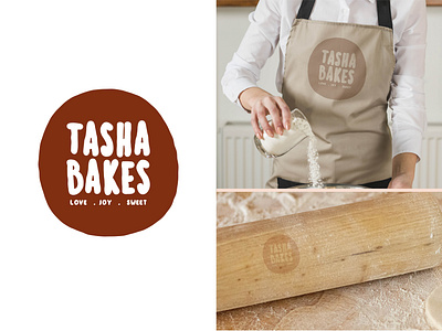 Logo for Tasha Bakes. bakery brand identity branding cakes cupcakes design graphic design illustration lettering logo logomark rustic type typography vector