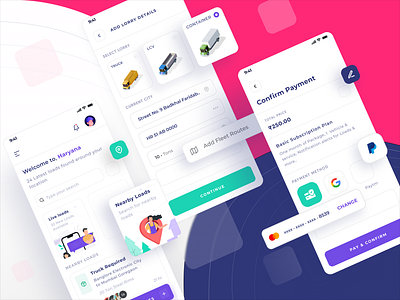 Truck Booking App UI app design cargo app delivery delivery app design design system illustration payment app rebranding redesign transport app truck truck app truck booking truck booking app truck booking app ui kit ui design ui kit ui ux