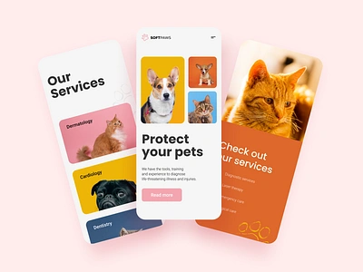 Mobile | SoftPaws app appointment clinic design desire agency doctor graphic design healthcare illustration interface mobile mobile app pet pet health pets ui user interface vet vet app veterinary