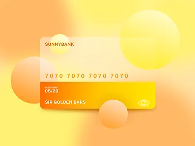 SUNNYBANK aesthetic bank branding card card design creative credit card design glass glasscard glassmorphism gold golden personality sunny trend ui vector vector art yellow