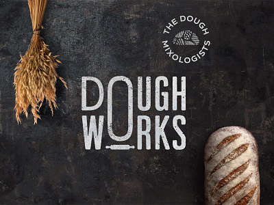 Branding for upscale bakery branding bread dough drawing field flour grain graphic design hand drawn illustration logo organic packaging vintage