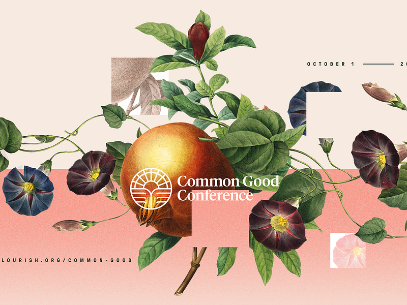 Common Good Conference - Illustrations christian common complete conference design floral flourish flourishing good grain illustration incomplete live logo made natural nature noise remote vintage