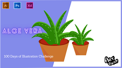 Day-11-Plant Illustration-Aloe Vera branding design flat graphic design illustration logo typography ui ux vector