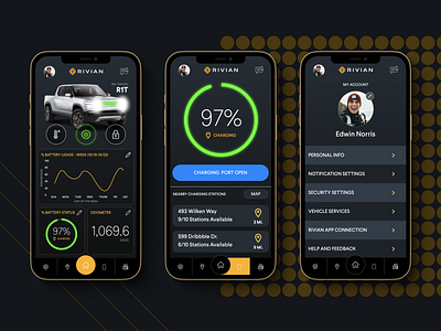 Rivian – Mobile App branding design figma figmadesign illustration iphone ui