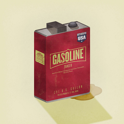 Pa's Ol' Can O' Gas gasoline illustration old photoshop texture vector vintage