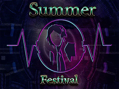 Summer Music Festival design logo