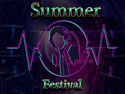 Summer Music Festival design logo