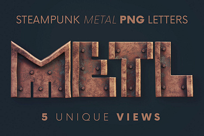 Steampunk Metal - 3D Lettering 3d lettering typeface typography