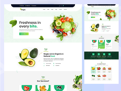 Food Shop Web Landing Page (UI) design food food ecommerce food shop food web food web landing minimal modern ui ux vegitable shop web website