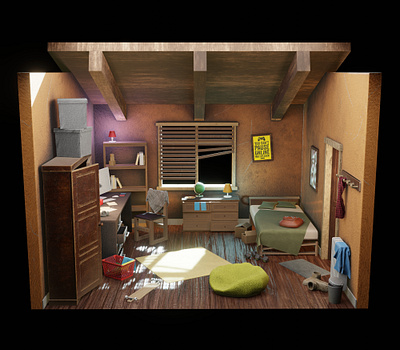 Messy room 3d 3d art design graphic design illustration