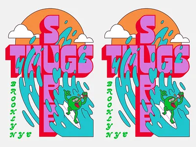 Surf Thugs Merch 70s beach illustration lettering retro summer surf surfing type wave