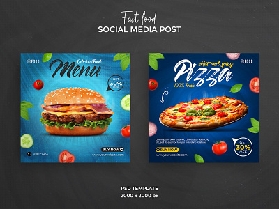 Fast food social media post or feed banner burger design discount facebook post fast food feed banner food instagram post pizza restaurant social media post social network square banner square flyer square post template