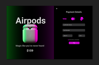 Credit Card Checkout Page animation app design ux