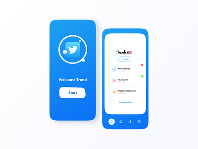 Twitter trends app appdesign concept design interface mobile ui ui ui ux ui design uiux uix ux