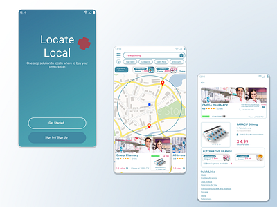 Pharmacy Locator adobe xd design location medicine pharmacy tracking