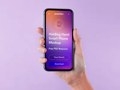 Free Hand Holding Psd Smartphone Mockup hand phone mockup smartphone mockup